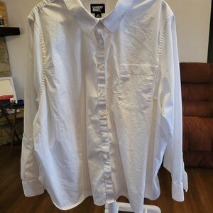 Lands' End Crisp White Button Down Shirt